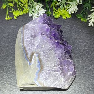 Venta al por mayor racimo de amatista natural vintage Feng Shui cristal artesanía artículo forma libre corazón soporte Torre <span class=keywords><strong>punto</strong></span> para decoración curativa - Product Image 4