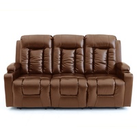 Ensemble de canapés inclinables manuels en cuir moderne Geeksofa 3 2 1 avec console pour salon