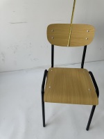 Chaise d'école empilable en contreplaqué, chaise d'étude ergonomique pour étudiants avec cadre en acier, chaise de formation en bois, chaise pour événements