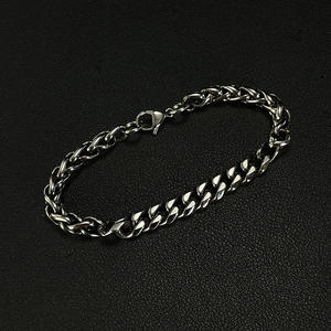 Stile semplice europeo gioielli da uomo Hip Hop alta lucidata da uomo bracciale in acciaio inox gancio cubano catena a maglia con fibbia - Product Image 4