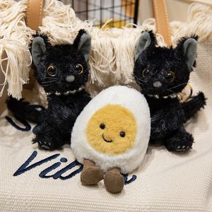 Fabricant de jouets en peluche personnalisés, poupée animale en peluche, pendentif chat œuf mignon de dessin animé, porte-clés en peluche exquis - Product Image 1