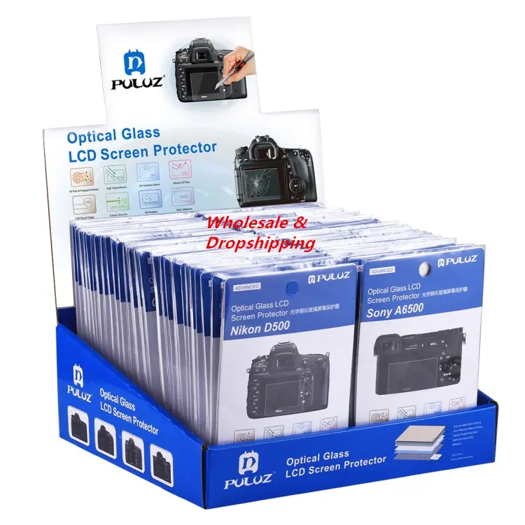Wholesale 60PCS / Set PULUZ 2.5D 9H Camera LCD Screen Protector Tempered Glass Protective Film For Canon/ for Ni-kon/ for Sony