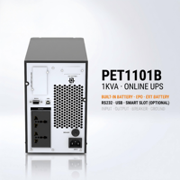 Prostar 1KVA 1KW Onduleur en ligne haute fréquence à onde sinusoïdale pure monophasé avec PF1.0, RS232 et SNMP en option pour équipement informatique