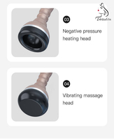 Masseur Gua Sha Électrique Portable en Acier Inoxydable pour Drainage Lymphatique, avec 4 Pièces et Ventouses de Thérapie par Aspiration Sous Vide