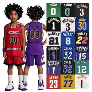 Maillots de <span class=keywords><strong>basket</strong></span>-ball personnalisés brodés pour jeunes enfants 2025, <span class=keywords><strong>James</strong></span> Bryant Tatum Doncic Curry Morant Rodman, veste d'équipe de <span class=keywords><strong>basket</strong></span>-ball - Product Image 3