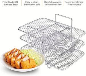 304 Stainless Steel Food-grade Multi-layer Food Dehydrator Display Storage Rack for Air Fryer <b>Accessories</b> - Product Image 5