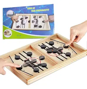 2022 Fast Sling Puck Desktop Wood Board Battle Hockey Bouncing Chess Slingshot Foosball Winner wooden board game
