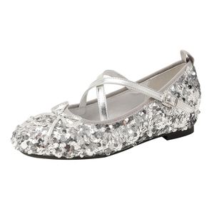 Damen Mary Jane Schuhe mit Eingebauter Fersenverstellung 2026 Französischer Stil Quadratische Spitze Silber Pailletten High Heel Schuhe - Product Image 1