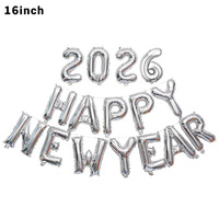 Guirlande de ballons gonflables personnalisée 2026 pour le Nouvel An, avec bannière en aluminium, lettres et chiffres, décoration de fond festif