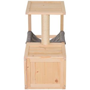 <span class=keywords><strong>Arbre</strong></span> à <span class=keywords><strong>chat</strong></span> <span class=keywords><strong>en</strong></span> <span class=keywords><strong>bois</strong></span> naturel, maison pour <span class=keywords><strong>chat</strong></span> <span class=keywords><strong>en</strong></span> <span class=keywords><strong>bois</strong></span> massif <span class=keywords><strong>avec</strong></span> hamac et poteaux à gratter - Product Image 4