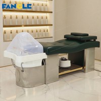 Lit de Massage thaïlandais de luxe Salon en acier inoxydable tête japonaise Spa shampooing lit électrique tête incurvée thérapie lavage des cheveux