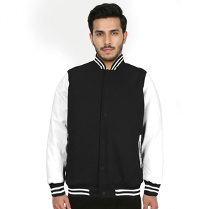 Customized Men's Winter Windbreaker <b>Coats</b> Embroidered Logo Stand Front Letterman Varsity Design Plus Size Baseball Outfit Jacket - Product Image 1