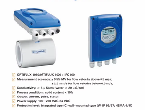 เซ็นเซอร์วัดการไหลแบบหนีบ KROHNE OPTIFLUX 1050 DN80 สำหรับน้ำ น้ำเสีย สารเคมี กระบวนการอุตสาหกรรม 4-20mA  แบบแม่เหล็ก - Product Image 2