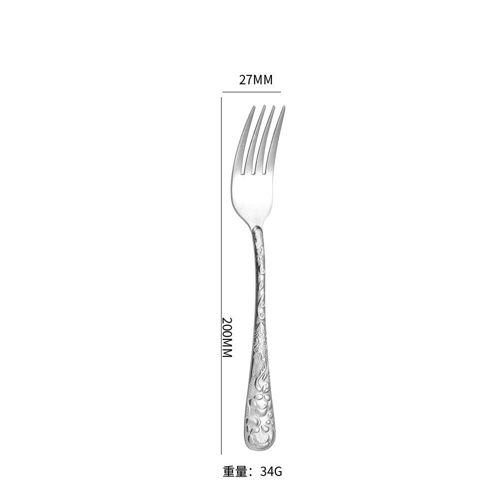 Tenedor de mesa de plata