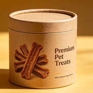 Custom Pet Food <b>Paper</b> Tube Food Grade Aluminum Foil Sealed Round Can Moisture Proof Cylinder Packaging for Dog Cat Freeze Dried - Product Image 4