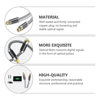 Câble audio optique Toslink torsadé haut de gamme, connecteurs plaqués or 24 carats, PVC tressé durable, pour haut-parleurs et projecteurs