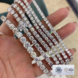 Cadenas de Diamantes de Alta Gama Estilo Iced Out para Hombre y Mujer, Joyería con Diamantes Creados en Laboratorio IGI de 2mm 3mm 4mm 5mm, Collar de Tenis de Oro Macizo de 10K y 14K - Product Image 3