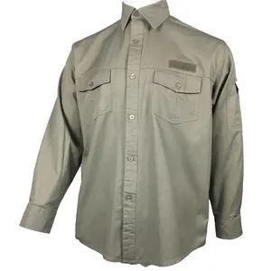Горячая Распродажа OEM сервис промышленные мужские рабочие рубашки на заказ армейский зеленый на пуговицах рабочая одежда рубашка Механическая рабочая одежда для мужчин