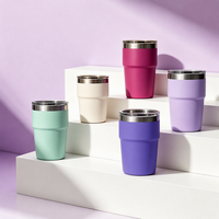 Gobelet isotherme en acier inoxydable 304 de 16 oz, tasse de voyage à isolation sous vide, gravure laser de logo personnalisé, couvercle sans BPA pour le bureau, la voiture, la maison