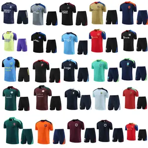Camiseta De Barcelonaesเสื้อฟุตบอลระบายอากาศชุดทีมแห้งผู้ใหญ่เด็กเสื้อฟุตบอลชุดโพลีเอสเตอร์ 100%