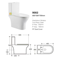 WC contemporain à poser au sol, sans bride, en deux parties, cuvette de toilette en céramique pour hôpital et toilettes publiques