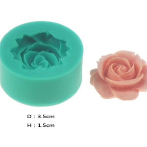 Molde de Silicona con Forma de Rosa Individual para Chocolate, Decoración de Pasteles, Posavasos de Resina y Jabón - Product Image 1