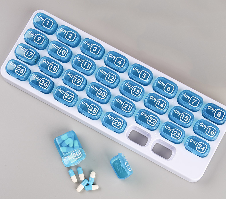 Portable Medicine case Plastic Box Holder 31 Day Monthly Pill Organizer for Daily Vitamin Fish Oils Supplement