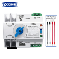 TOMZN monophasé Din Rail ATS 220V double puissance transfert automatique commutateurs de sélection électriques sans interruption 2P 63A 100A 125A