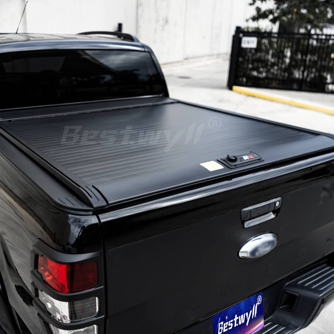 BESTWYLL оптовая продажа, водонепроницаемая Жесткая алюминиевая Выдвижная Крышка для пикапа, грузовика, ручная роликовая крышка для Mazda BT50 2021 K38