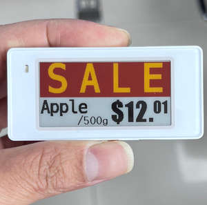 Etiquetas Electrónicas para Estantes (ESL) de 2.13 Pulgadas, Etiqueta Electrónica para Estantes de 2.4Ghz, Etiquetas Digitales de Precio para Frutas, Supermercados y Tiendas Minoristas - Product Image 1