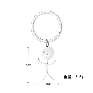 Lot de porte-clés figurines mignonnes <span class=keywords><strong>Or</strong></span>/Argent – Breloques de sac minimalistes tendance – Cadeaux amusants pour amis et usage quotidien - Product Image 2