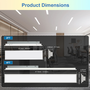 DLC Certified Aluminum SMD2835 Modern LED SLIM RECESSED ANDSURFACE LINEAR FIXTURES <b>Panel</b> <b>Light</b> IP20 5-Year Warranty - Product Image 3