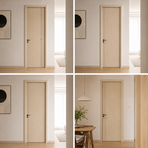 Pintu Ayun Kayu Interior Ramah Lingkungan Bebas Formaldehida Tahan Air Kedap Suara untuk Apartemen Kamar Tidur Pintu Datar Kayu - Product Image 6