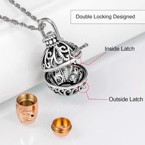 Collana Urna Vintage Gredstar in Acciaio Inox, Ciondolo Portaceneri Commemorativo 'Per Sempre nel Mio Cuore', Gioiello Ricordo per Donne - Product Image 2