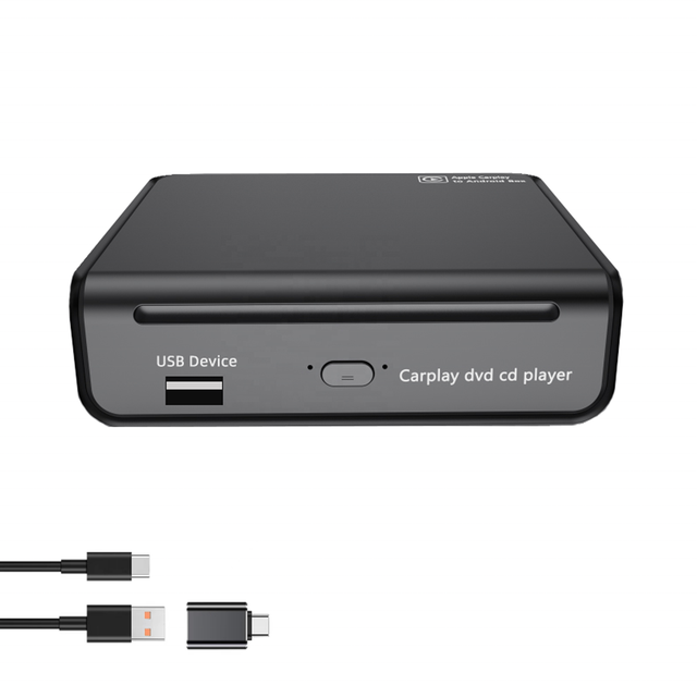 External Portable USB CD DVD Player for Car Built-in Wired to Wireless CarPlay Support Wireless Android Auto