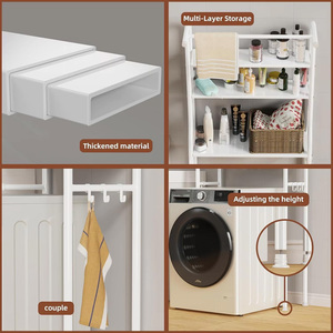 Étagère de rangement métallique populaire pour salle de bain et buanderie, installation sur pied pour machine à laver, étagère de rangement, porte-serviettes pour buanderie - Product Image 3