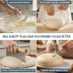 Quality Banneton <b>Bread</b> Proofing <b>Basket</b> with Essentials Set 10 Inch Oval and 9 Inch Round Rattan <b>Baskets</b> with Linen Liners - Product Image 3