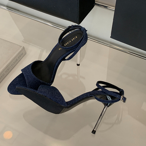 Peep Toe Talon Pantoufle 2025 New Arrival Female Shoes Kitten Gold Fashion <b>Slippers</b> Women <b>Mules</b> Heels - Product Image 2