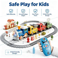 CQZNRC STEM Remote Control Rail Slot Kit Smoke Railway Rail Electric DIY Educational Track Stem Train Toys dengan Lampu & Suara