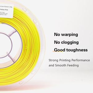 Lyjenny filamento a granel impresora 3D filamento de seda de doble color multicolor amarillo + filamento Rosa 1,75mm 1KG textura sedosa calificada - Product Image 3