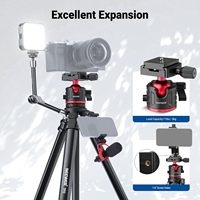 Treppiede da Viaggio NEEWER Basics 66.5"/169 cm per Fotocamera, Supporto Leggero e Portatile per DSLR con Testa a Sfera per Registrazione Video su iPhone