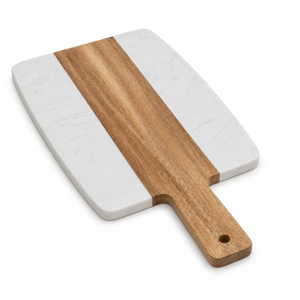 Planche à charcuterie en bois d'acacia avec gravure laser personnalisée et marbre pour les magasins de fromages, les brunchs, les cafés et les stylistes culinaires - Product Image 4
