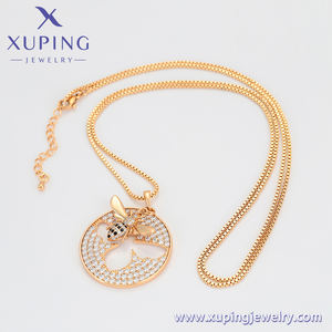 <span class=keywords><strong>XUPING</strong></span>-joyería de estilo Animal, collares redondos con patrón de abeja de cobre ambiental, color dorado de 18K, A00911756 - Product Image 3