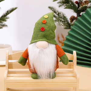 Christmas Faceless Gnome Plush <b>Doll</b> Green Knit Hat Tabletop Figurine For Xmas Home Party Decoration - Product Image 2