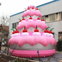 Gâteau gonflable couleur cerise, pour fête d'anniversaire, rose, 1 pièce