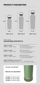 Bouteille isotherme sport en acier inoxydable 304, 500 ml, pour la course à pied, entraînement léger - Product Image 5