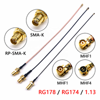 Câble de test coaxial sans fil RF U.FL MHF1/SMA-JJ, ligne de modification de routeur de haute qualité MHF4 vers SMA Mâle 0.81/RG1.13/RG178