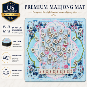 Tapis de mahjong américain de luxe 84x84cm, 3mm d'épaisseur, imperméable, antidérapant, durable, housse de table portable, livraison rapide en 3-7 jours - Product Image 5