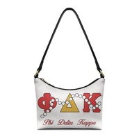 Sac à bandoulière Phi Delta Kappaas, sac à main pour femme avec fermeture éclair, imprimé lettres grecques de la sororité, perles, sangle légère en PU