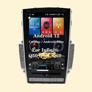 Android 12 Carplay Auto für Infiniti Q50 Q50L Q50S Q60 2012-2020 Auto-Automobilaudio Multimedia-Player Bluetooth 4G GPS Navi HD